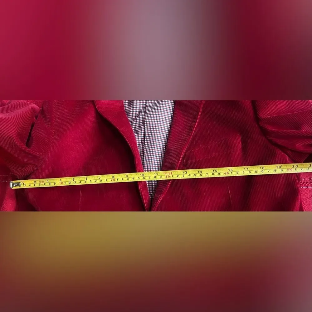 Saddlebred Corduroy Blazer Sport Coat Men Sz 40S Red Lined Pockets 2 Button NWOT